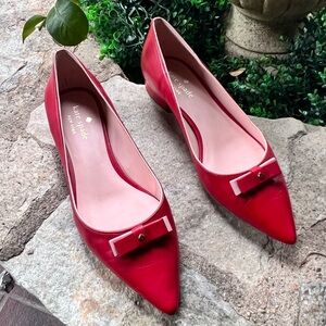 Kate Spade Red and Pink Bow Flats
